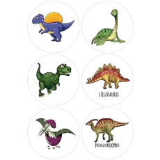 Cute Dinosaur Stickers - Roll of 50's